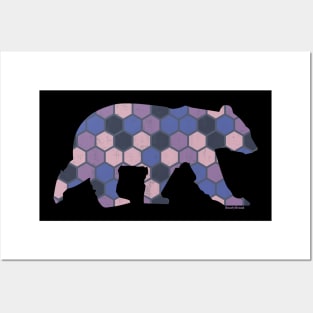 Purple Honeycomb Pattern Bear for Gay Bears | BearlyBrand Posters and Art